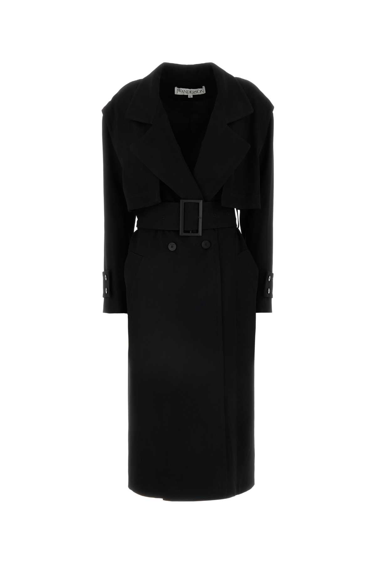 Virgin-wool trench coat - Black
