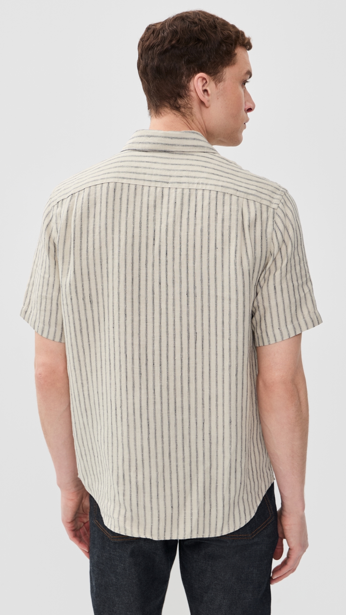 Ballston Stripe Short Sleeve Hemp Shirt Parchment/Coastal Stripe