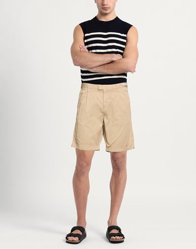 Man Shorts & Bermuda Shorts Sand Size 38 Cotton, Elastane