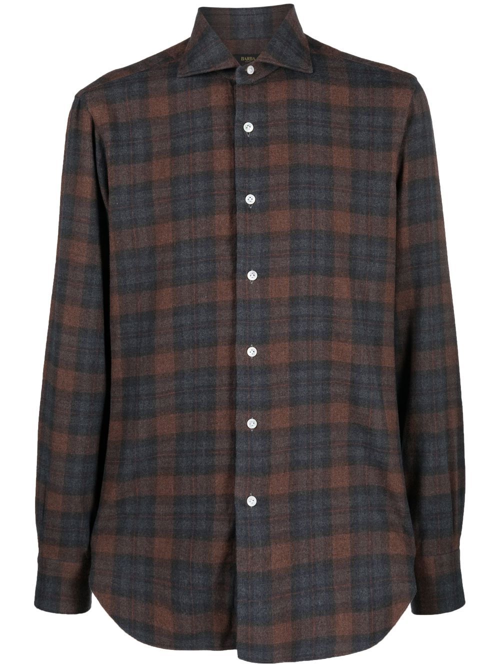 Check-print button-up shirt - Blue