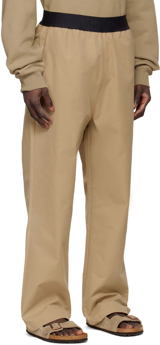 Tan cotton jogger trousers
