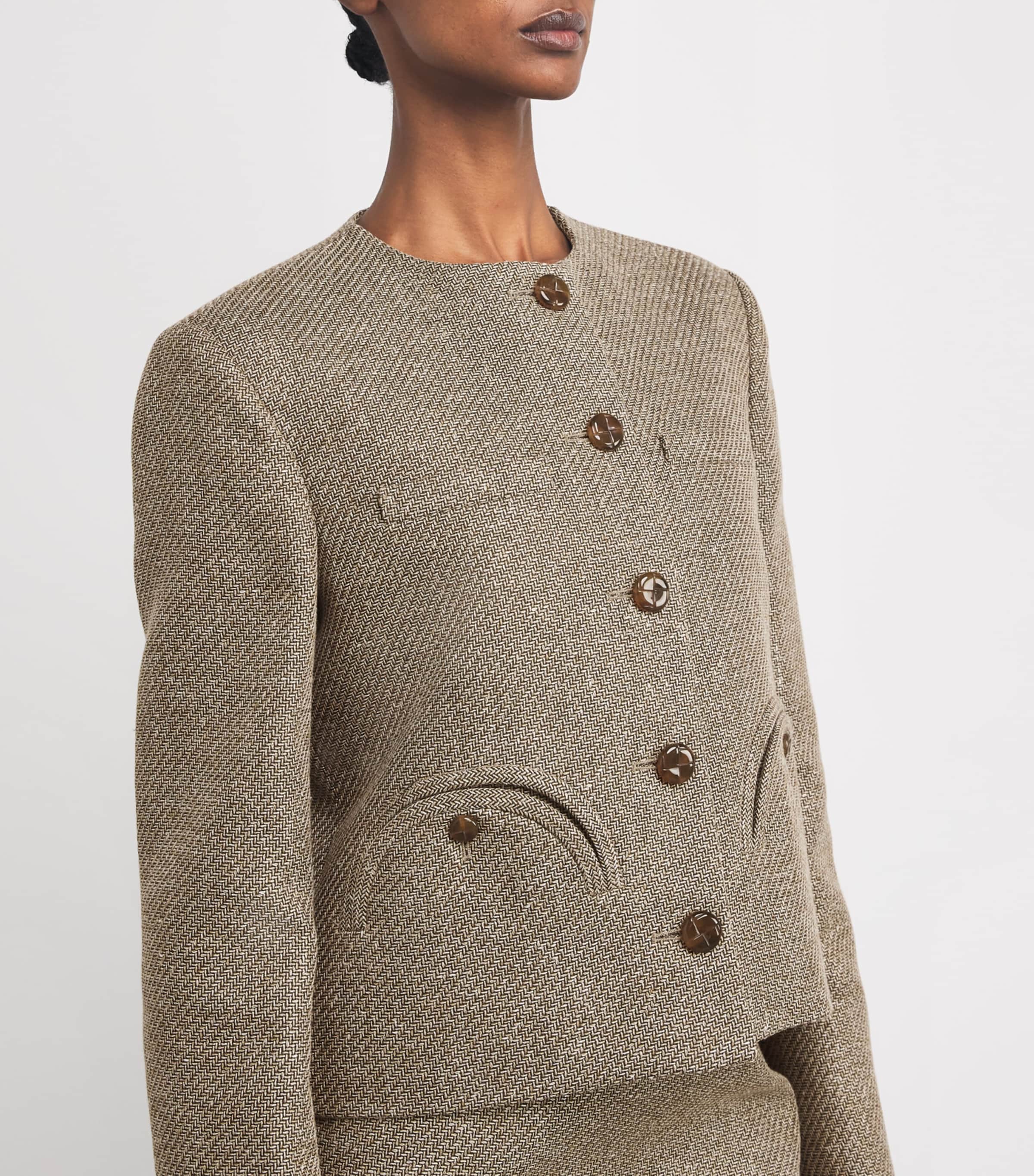 Linen-Silk-Cotton Bolero Jacket