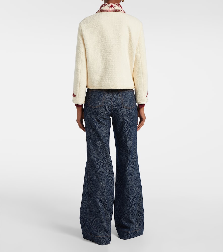 Embroidered wool bouclé jacket