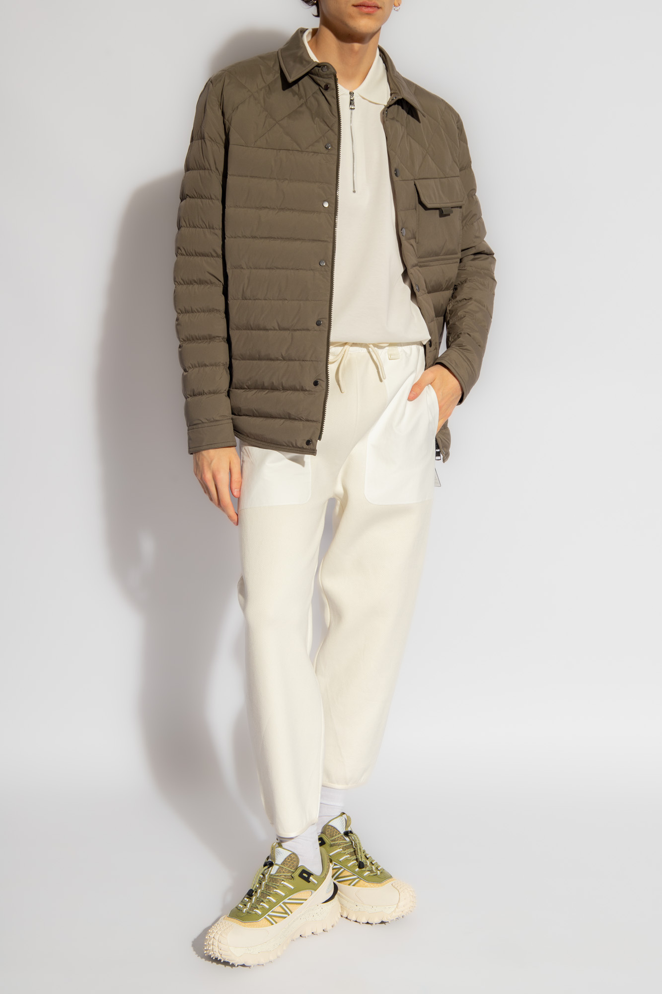 Panelled Sweatpants, Men's, Cream