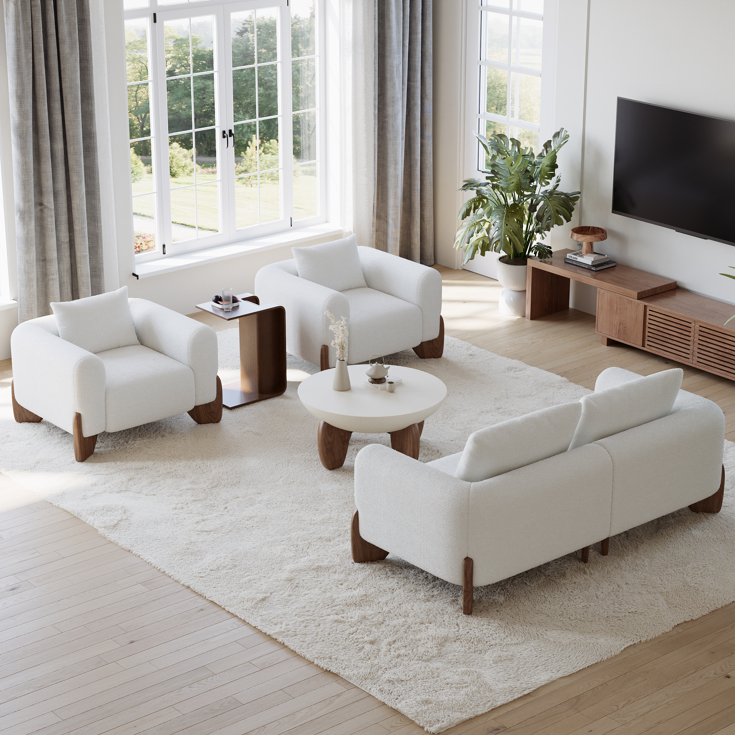 Ensemble de canapé Curva avec fauteuils d'appoint