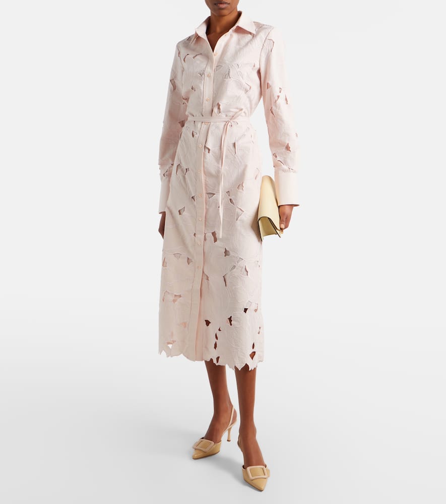 Guipure lace shirt dress