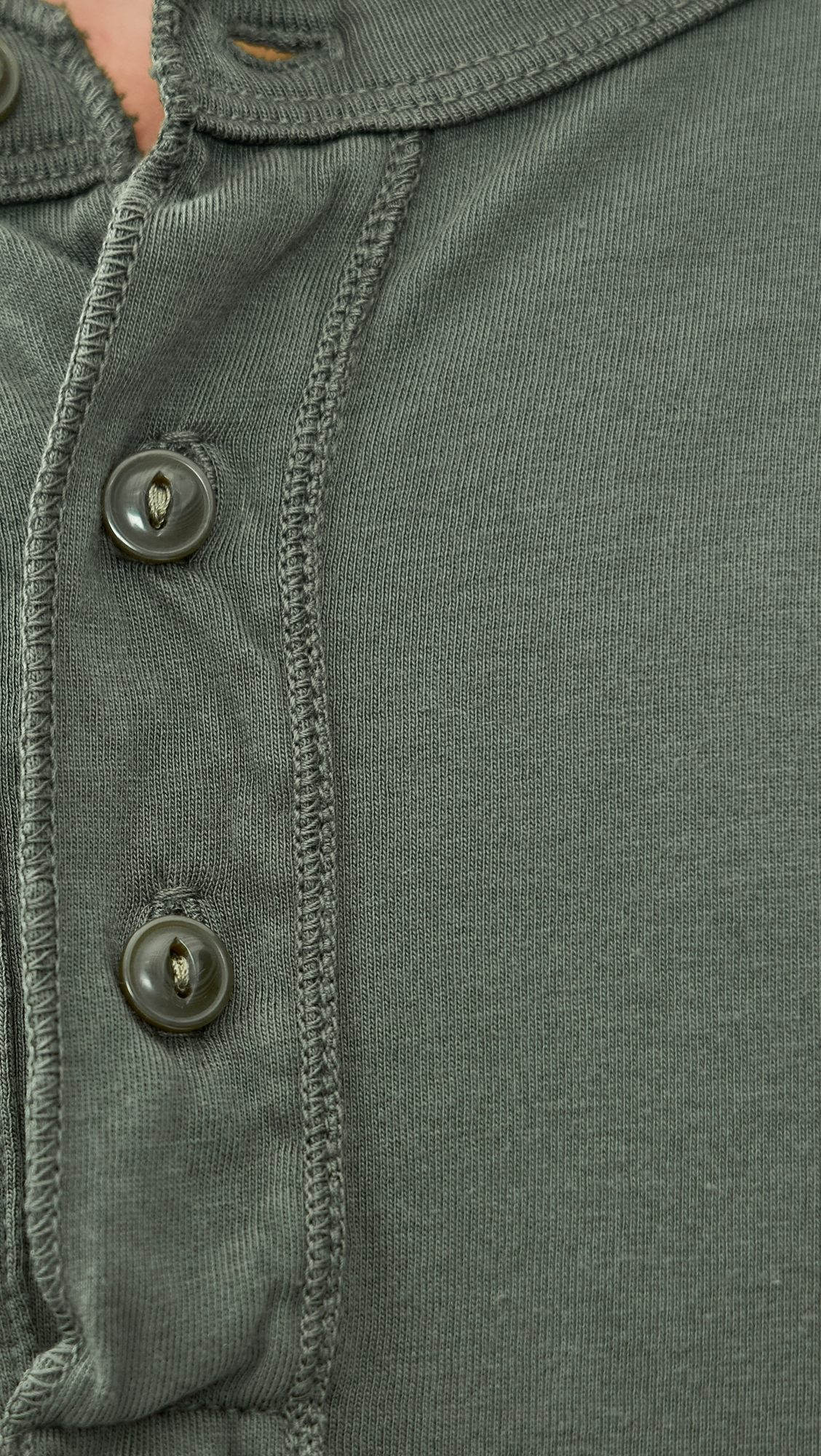 Long Sleeve Supima Jersey Henley Basil
