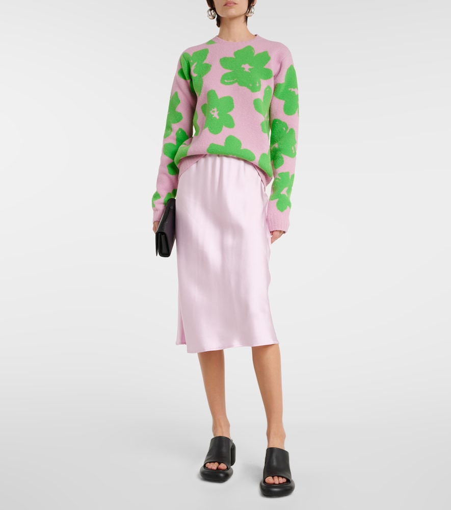 Floral wool-blend sweater