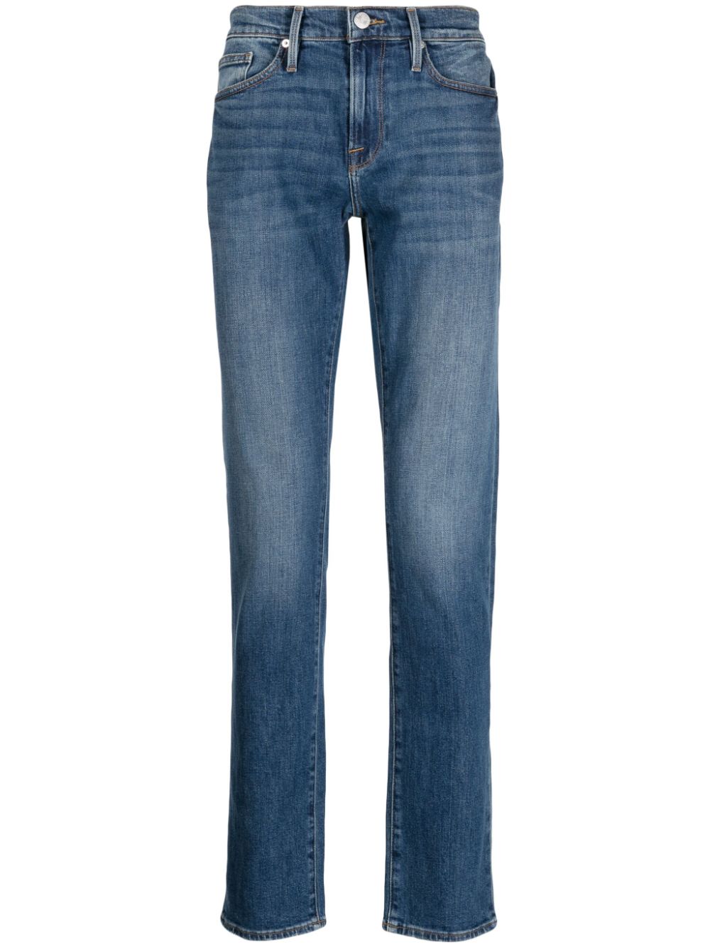Slim-fit cotton-blend jeans - Blue