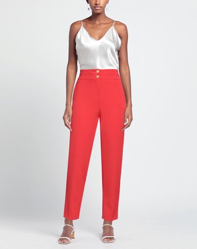 Woman Pants Red Size 2 Polyester, Elastane
