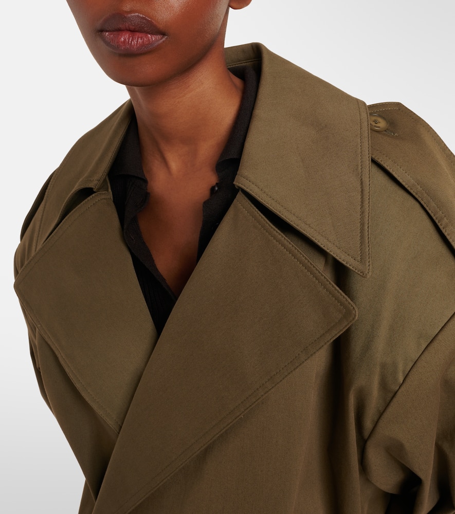 The Frankie Shop Zurich oversized cotton cropped trench coat