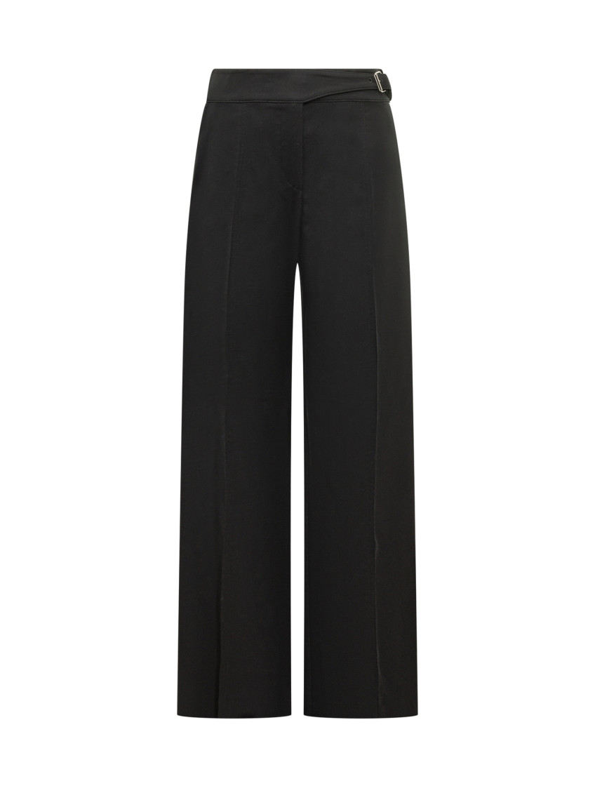 Black Relaxed Flat Front Pants