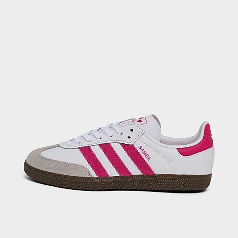 Little Kids Originals Samba OG Casual Shoes in Footwear White/Real Magenta