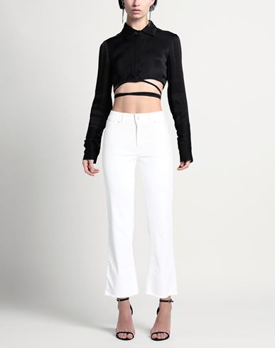 Woman Jeans White Size 4 Cotton, Elastomultiester, Elastane