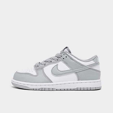 Little Kids Dunk Low Casual Shoes in White/Light Smoke Grey/White