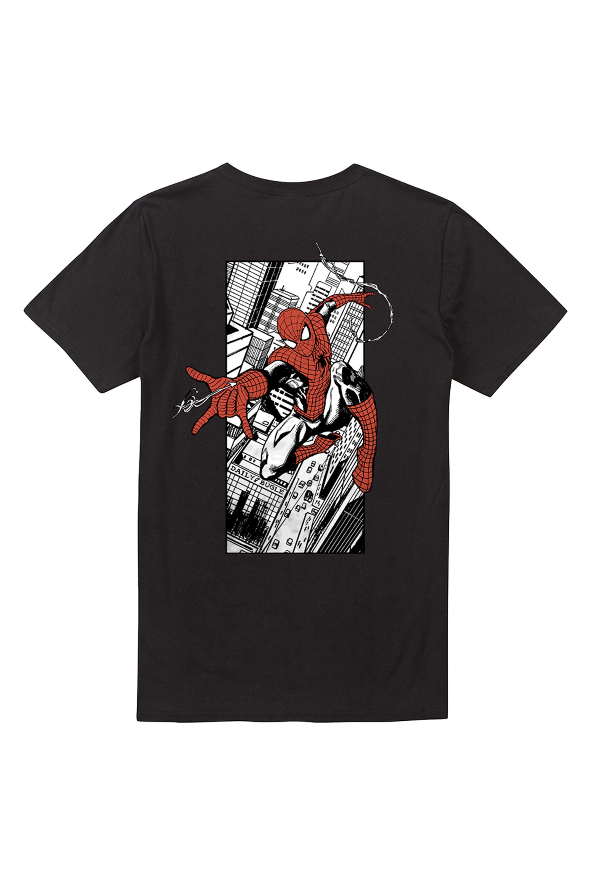 Marvel Spiderman City Web T Shirt, Black