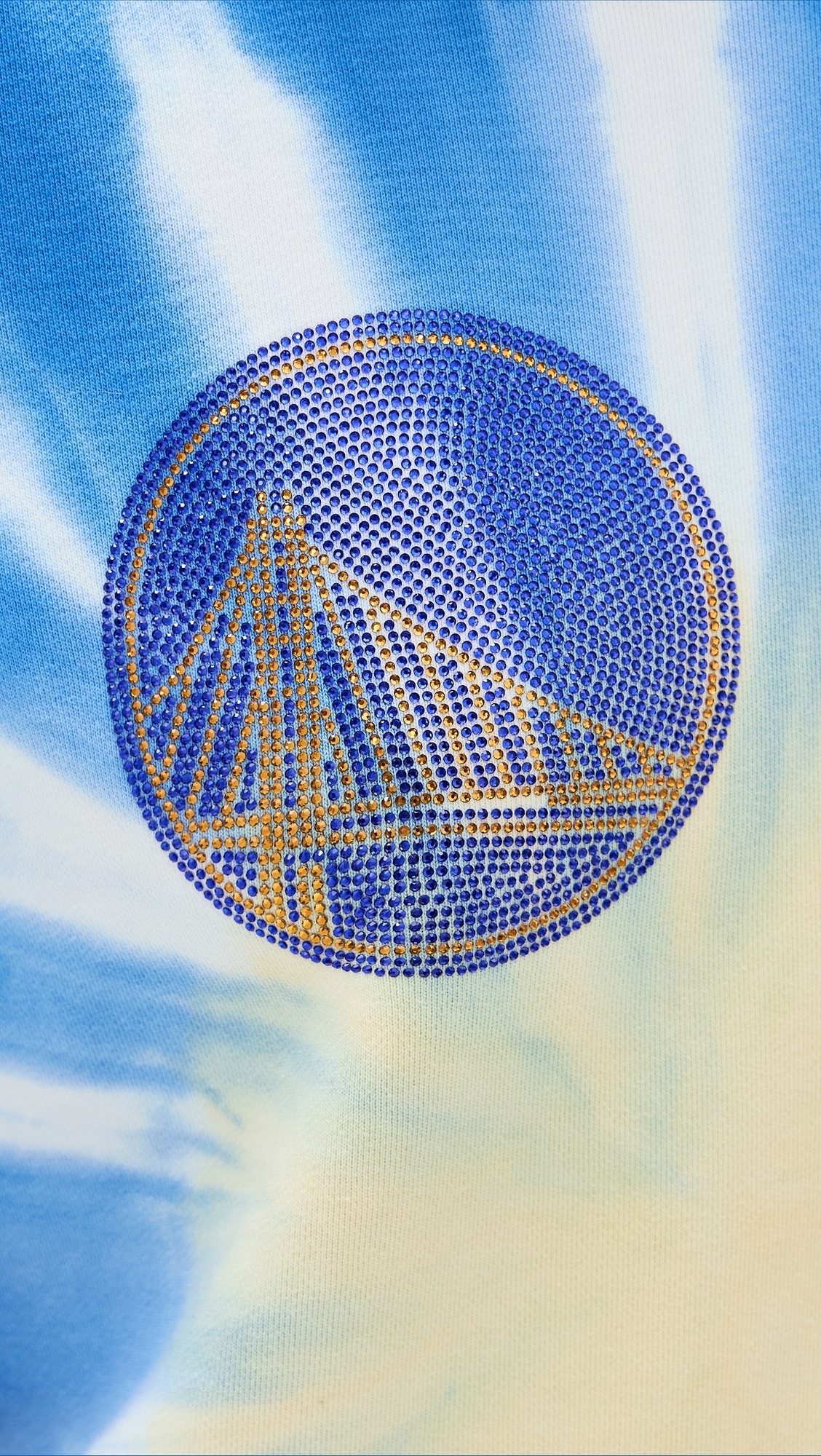 Warriors Team Crew Hoodie Blue Tie Dye