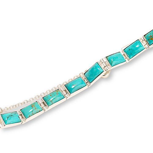 Chilean Turquoise Line Bracelet with Magnetic Clasp