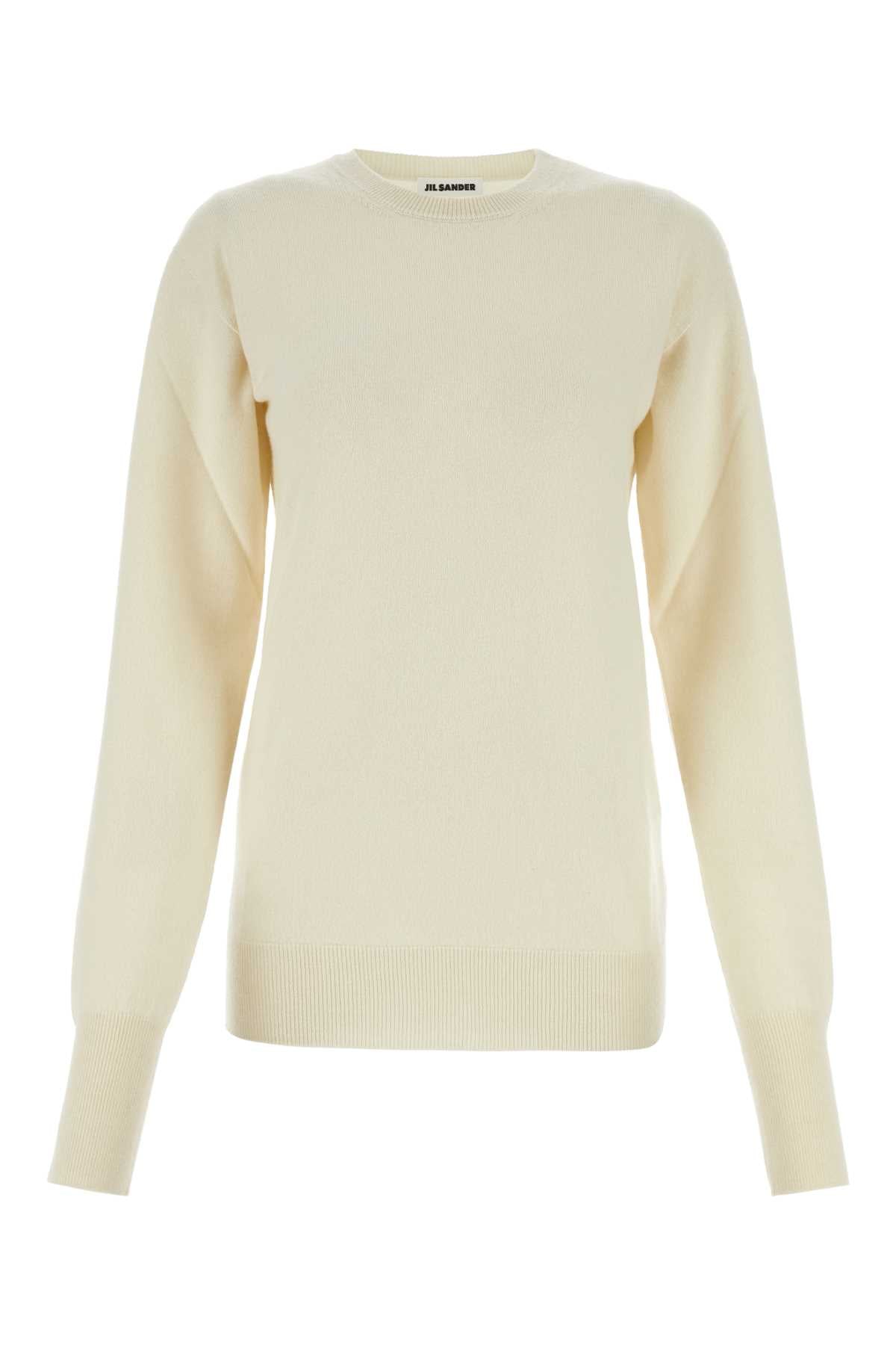 Cashmere Crewneck Sweater — White