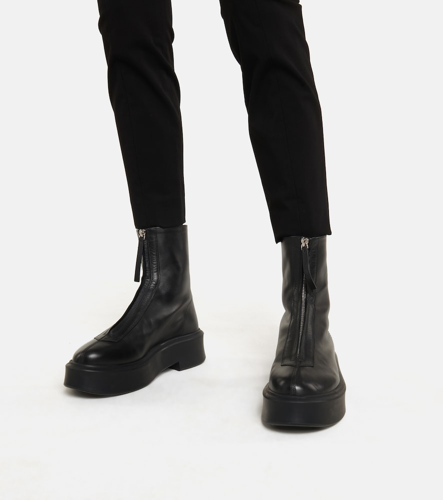 Zipped 1 leather ankle boots