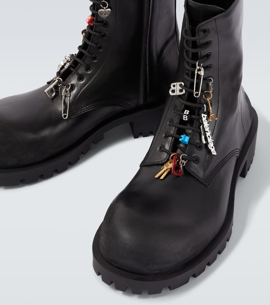 Hummer leather lace-up boots