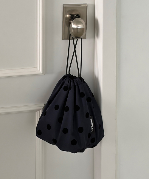 Dot Navy String Pouch