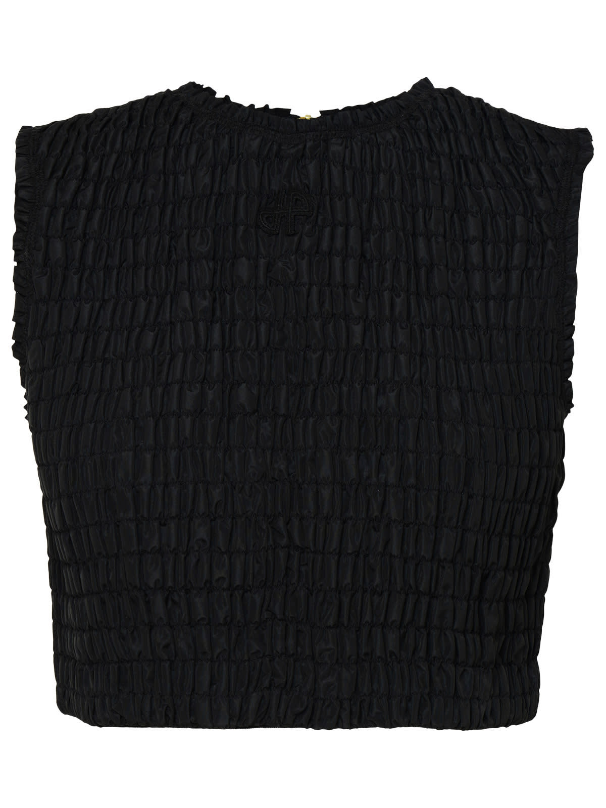 Smock-detail crop top - Black