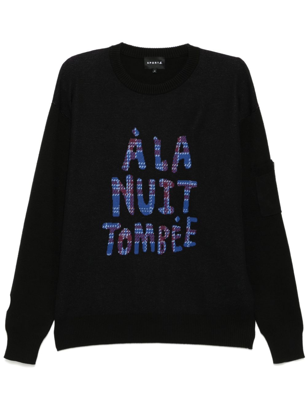 Checked-knit jumper - Black