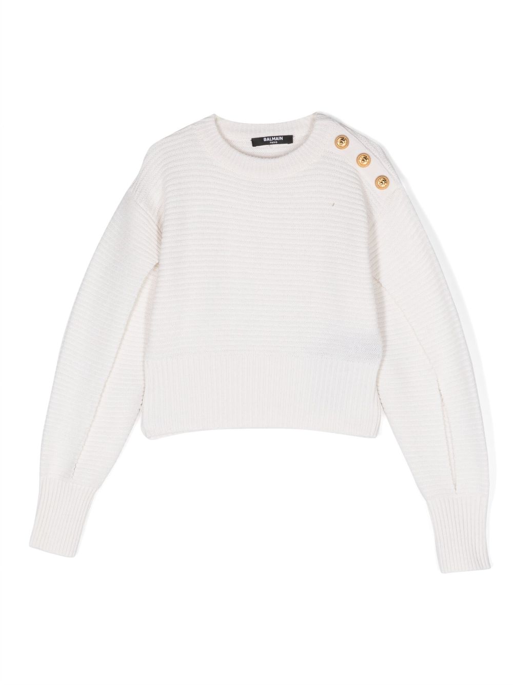 Slit-sleeve ribbed-knit jumper - Black