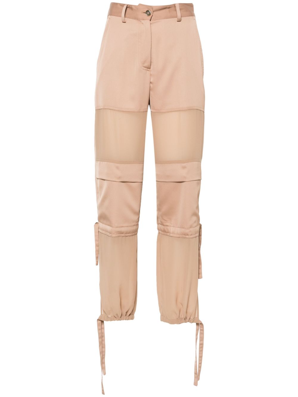 Wide-leg cargo trousers - Brown