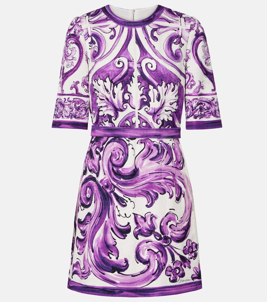 Majolica cotton-blend minidress
