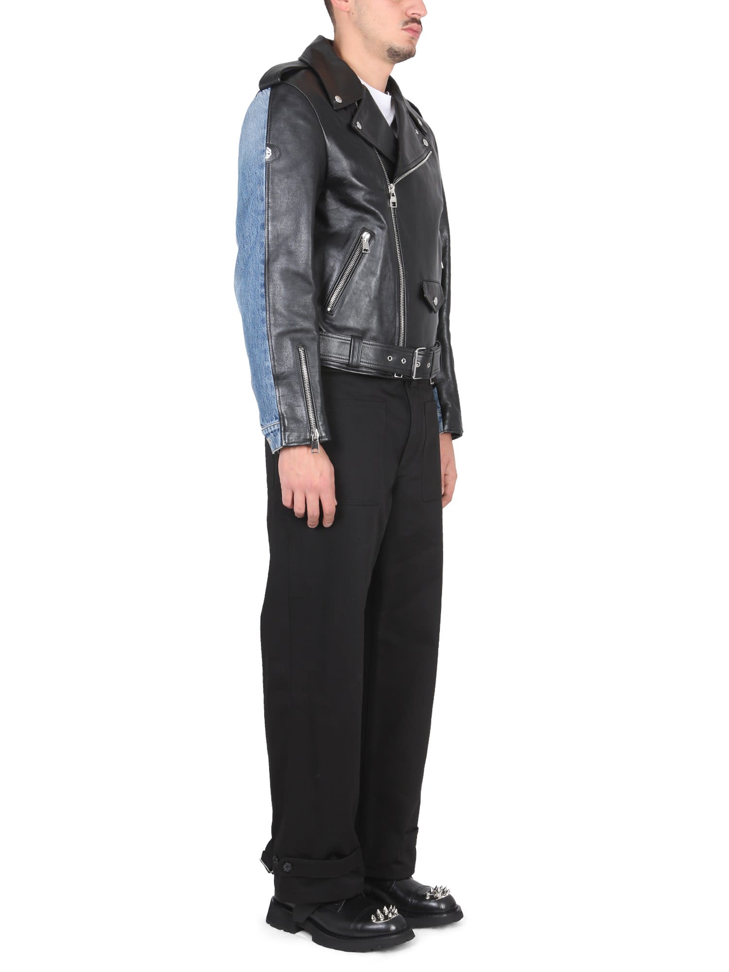 Panelled biker jacket