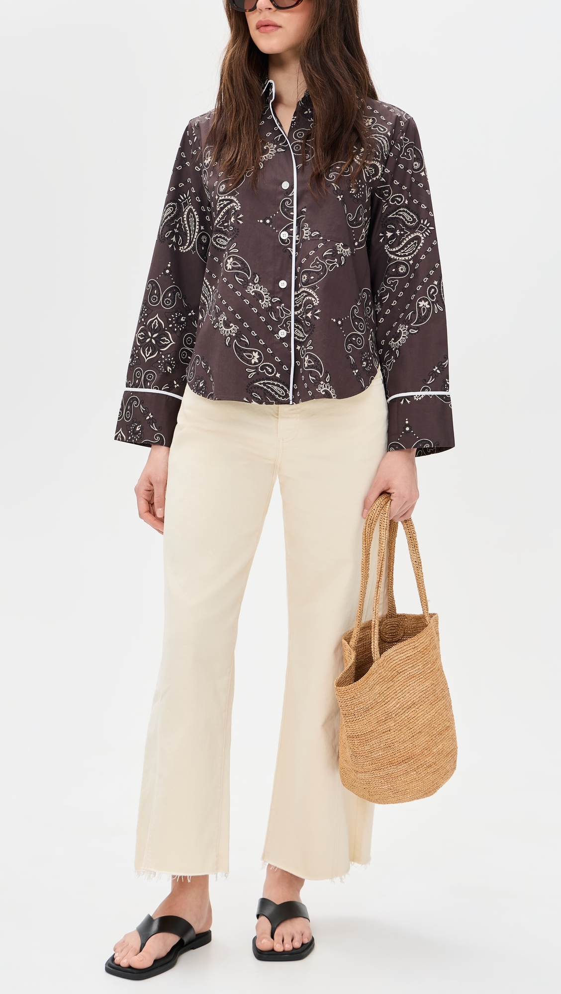 Anessa Jeans with Twisted Outseam Panel and Raw Hem Butter Yellow