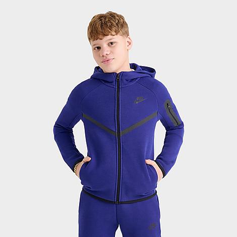 Boys Big Kids Sportswear Tech Fleece Full-Zip Hoodie in Royal Blue