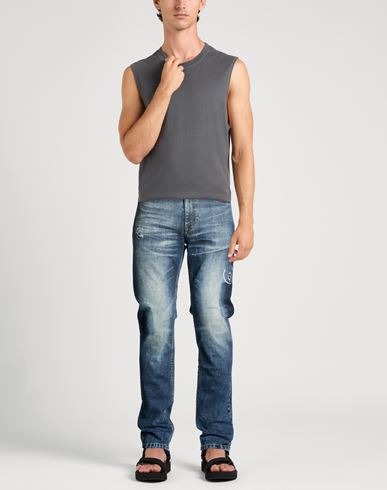 Man Jeans Blue Size 38 Cotton, Elastane