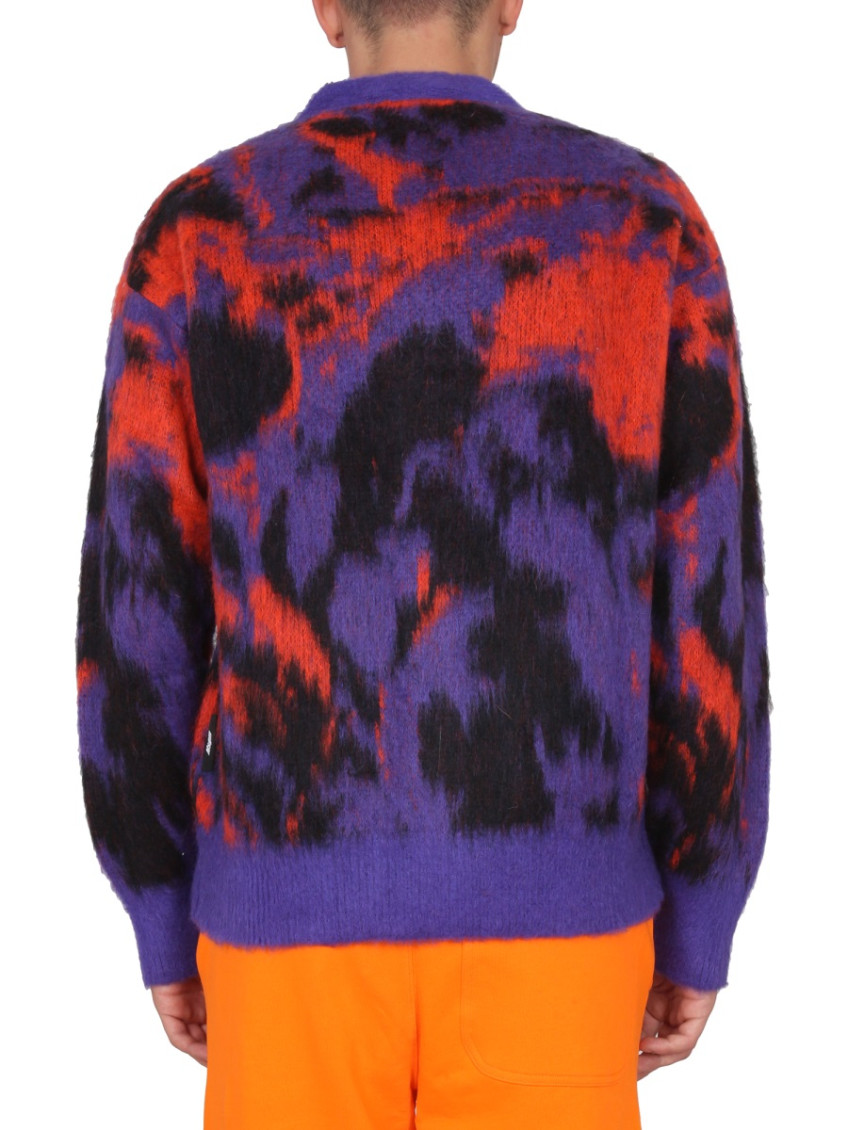 MSGM - v-neck ribbed cardigan bold pattern