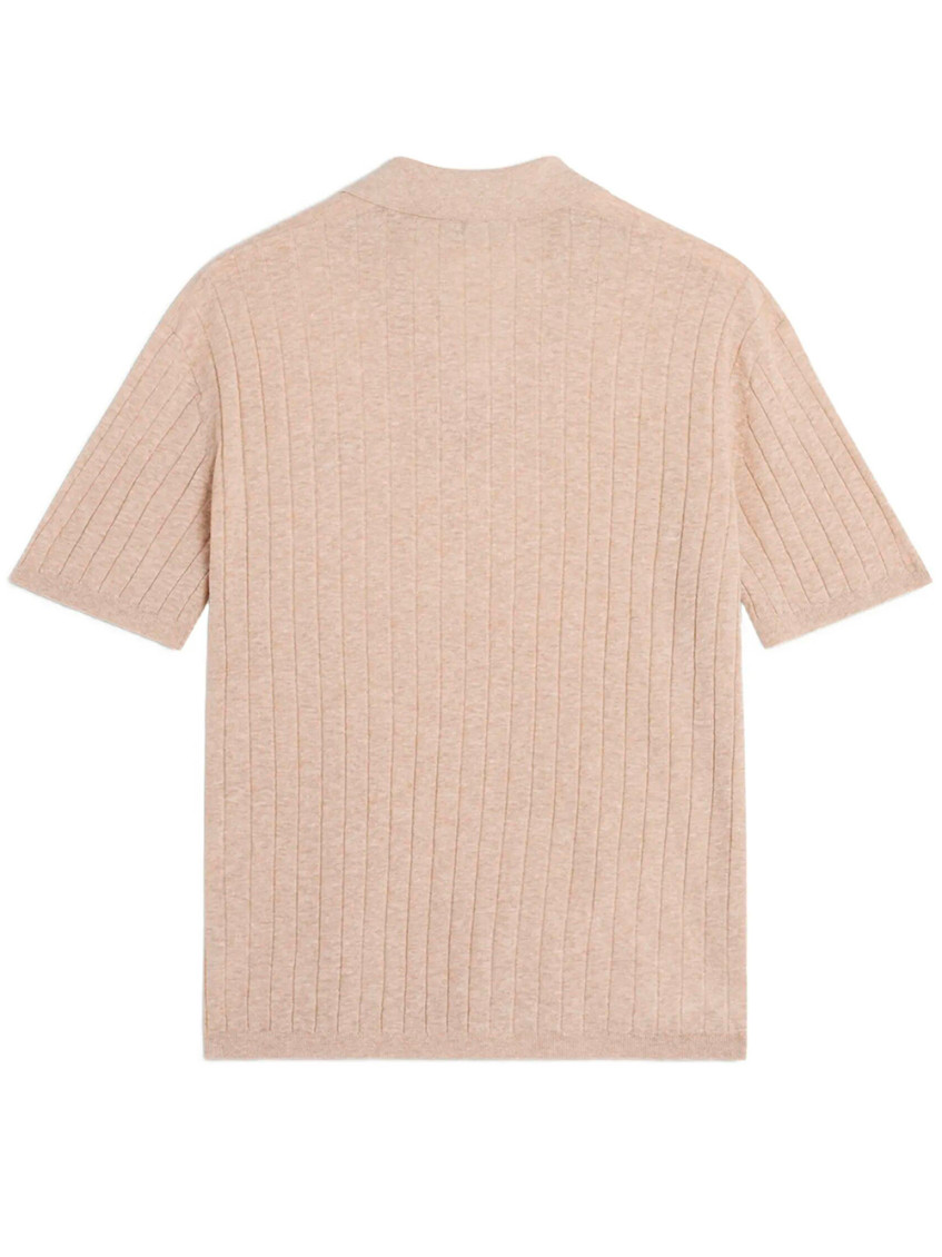 Beige Shirt Collar Polos