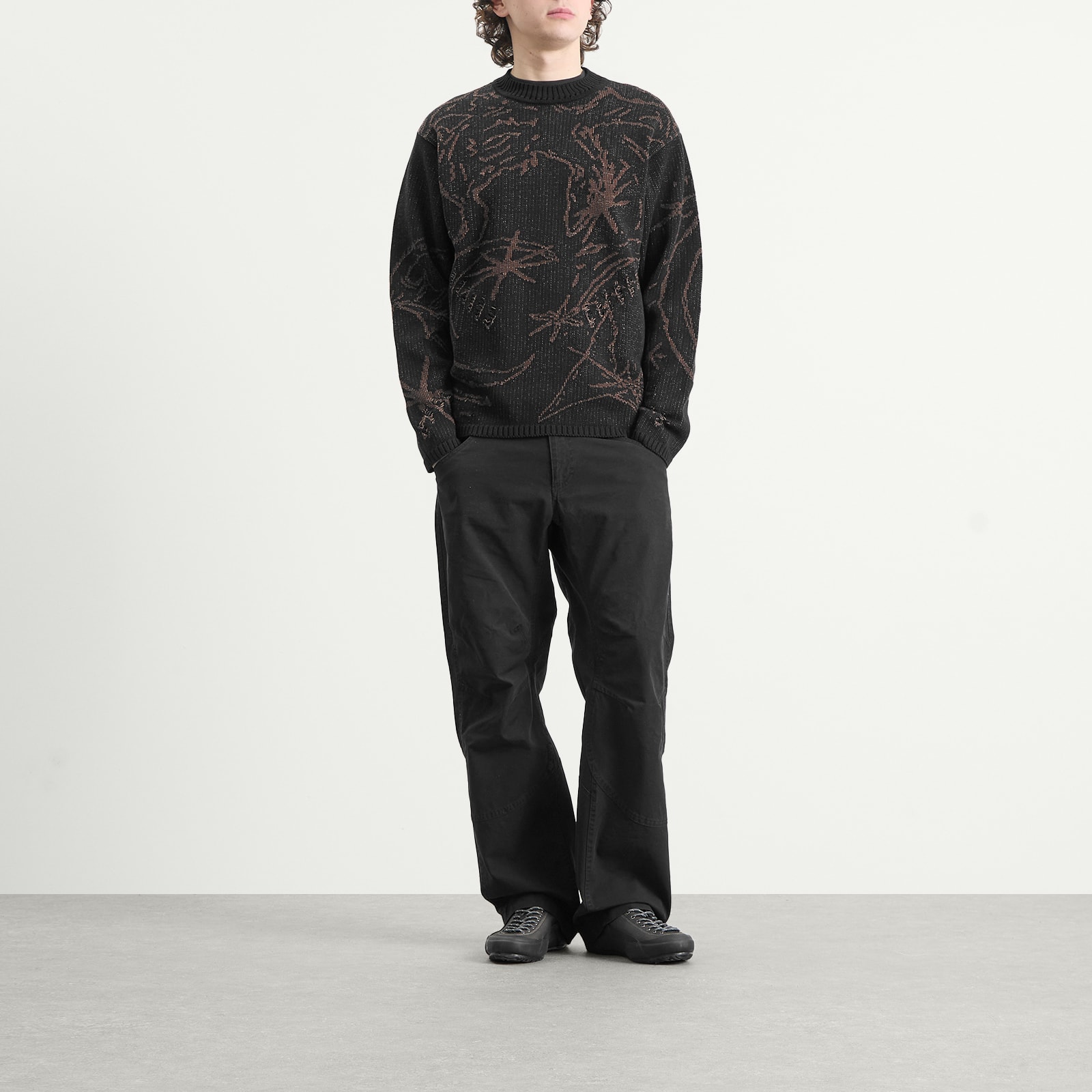 ROA Ryli Cotton Knit Crewneck Black Knitwears Male