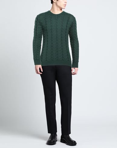 Man Sweater Dark green Size XL Merino Wool, Dralon