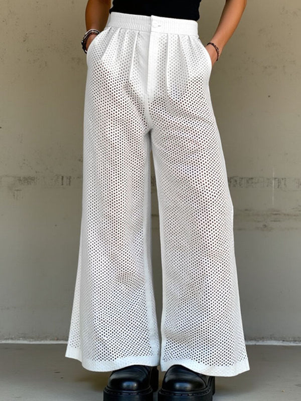 Men's Sheer Mesh Hollow Pant SKUL17017 - White / S