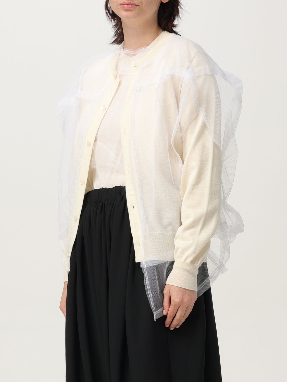 Comme Des Garçons ruffled flower top - Black