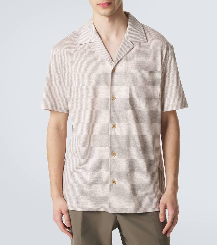 Striped linen and cotton shirt