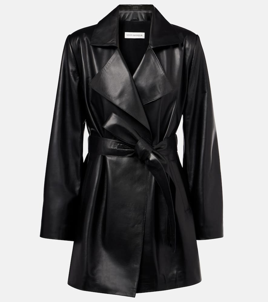 Kerri leather wrap coat