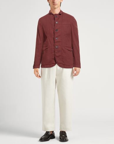 Patrizio Piscaglia Man Blazer Brick Size 38 Hemp, Cotton, Elastane