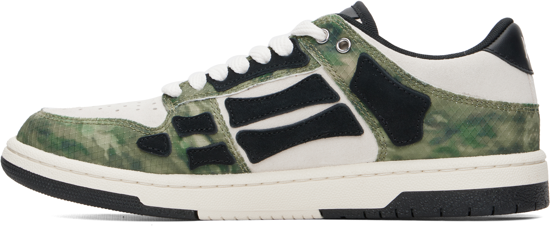 Khaki & Beige Camo Skel Top Low Sneakers