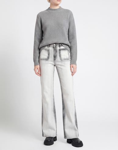Woman Jeans Grey Size 29 Cotton, Elastane
