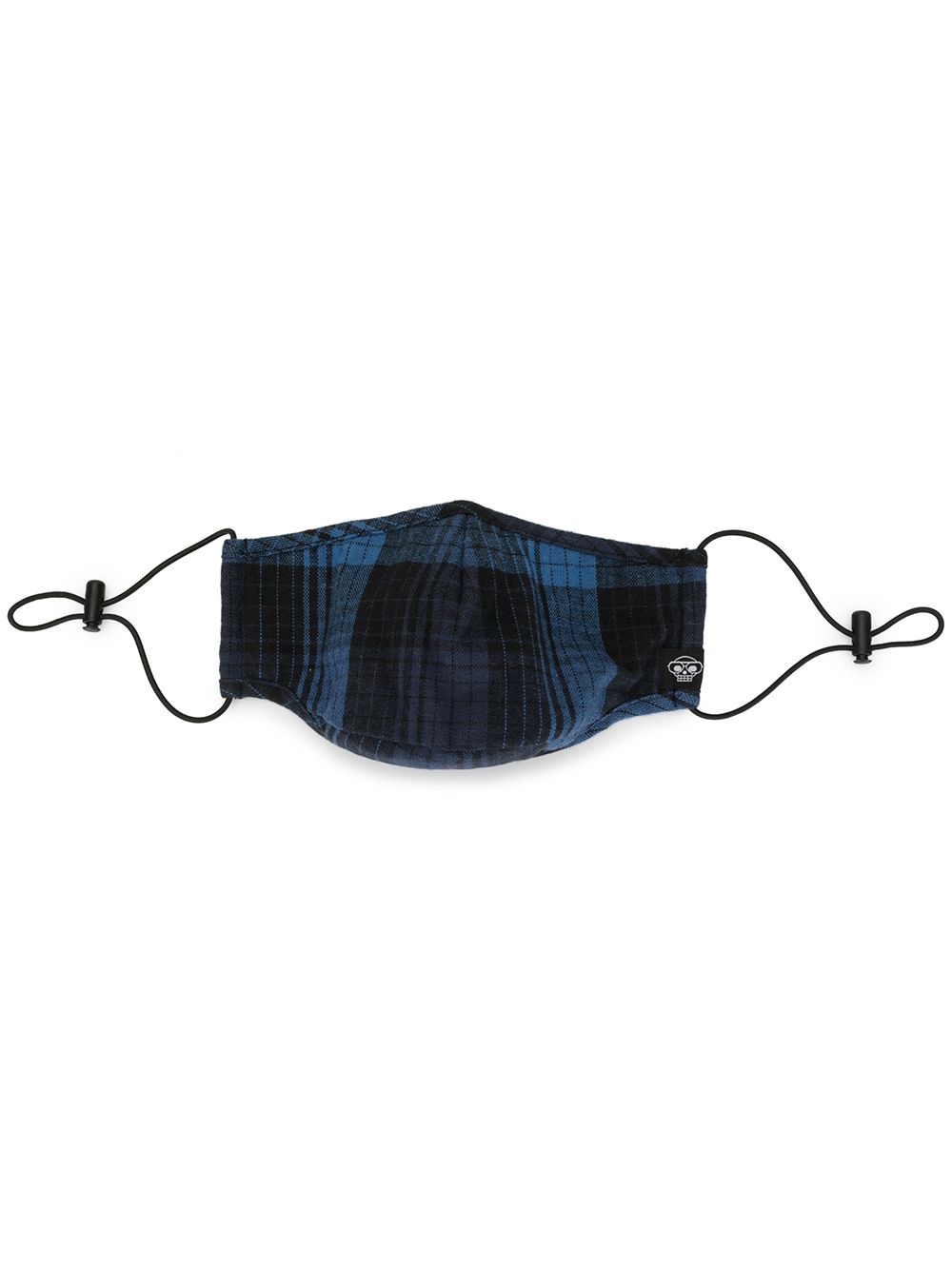 Check print face mask - Black