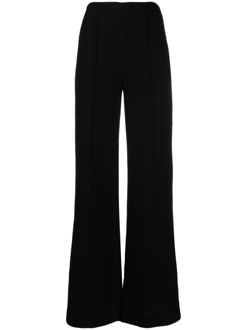 High-waist flared trousers - Black