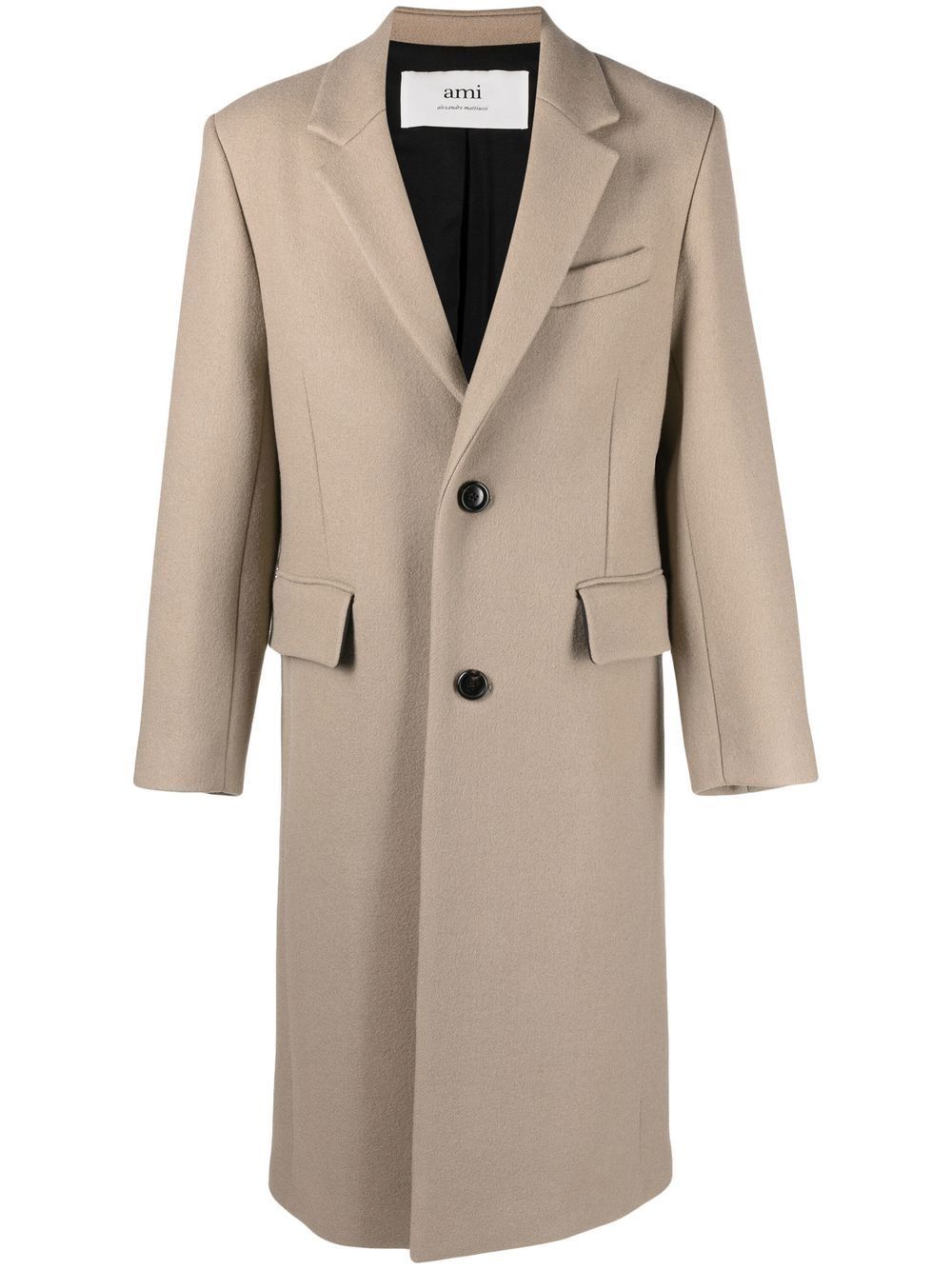 Single-breasted button coat - Neutrals