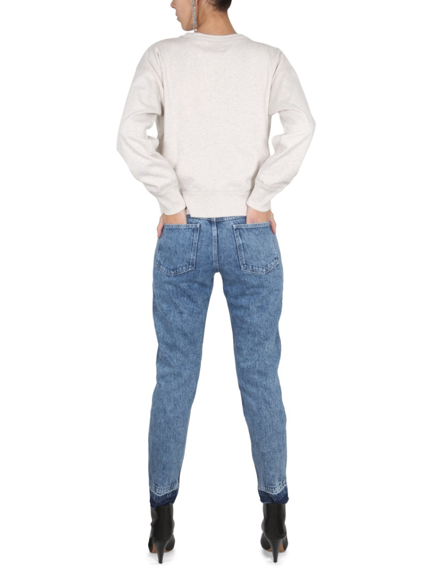 Denim Tapered High Rise Jeans